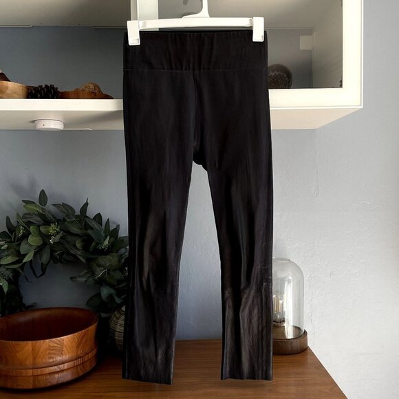 SPRWMN Anthracite Leather Crop Leggings - Picture 4 of 10